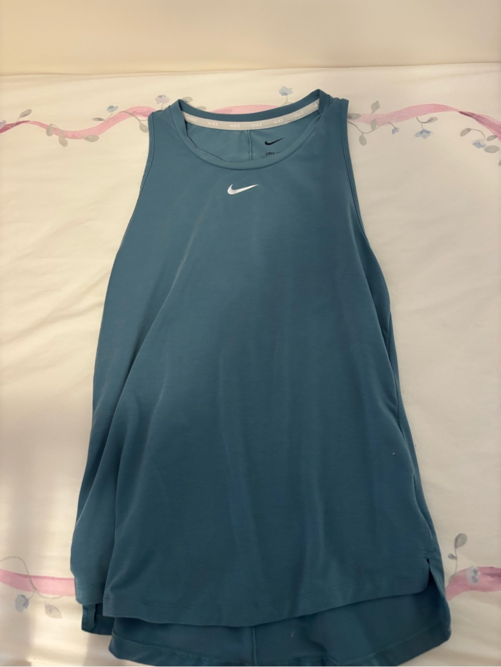 Nike Teal Sleeveless Athletic Tank with White Swoosh